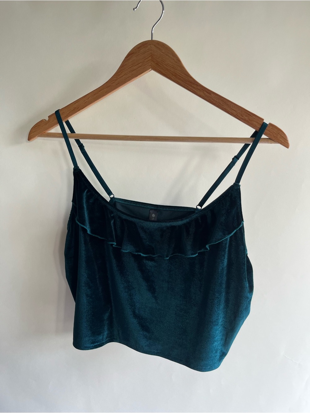 Mentionables New NWT Velvet Teal Blue Crop Top Tank Sz XL Women’s Sleep
